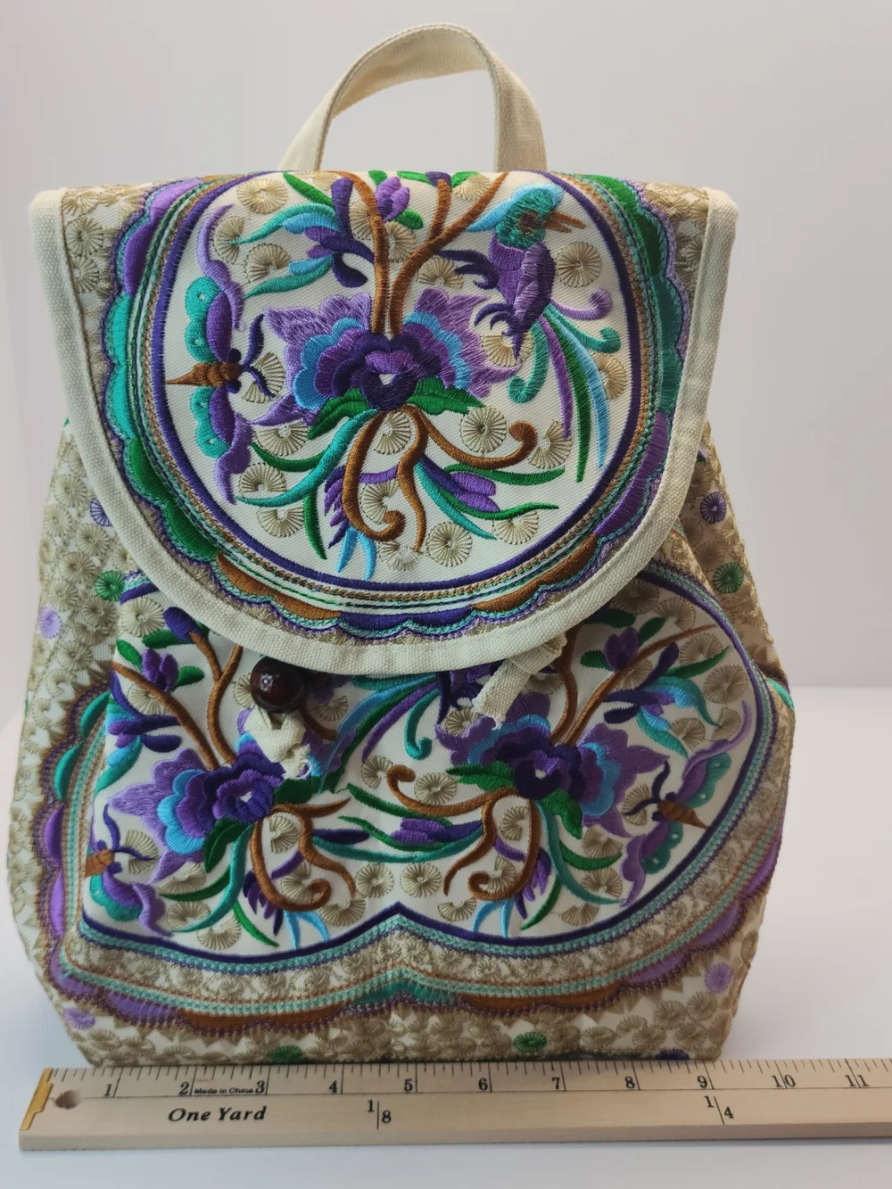 Mini Backpack Purse Y2k Vibes boho cottagecore embroidered floral tapestry
